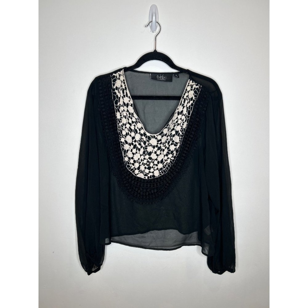 DASH By Kardashian Black and White Blouse Size XL